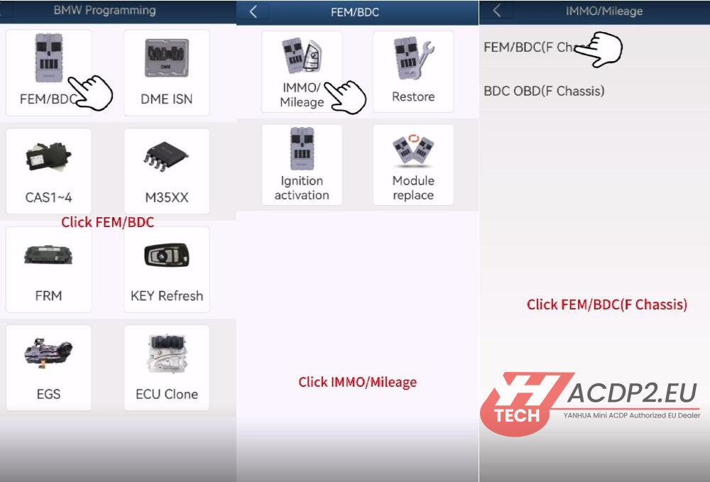 yanhua acdp2 fix bmw fem bdc module lost coding 2