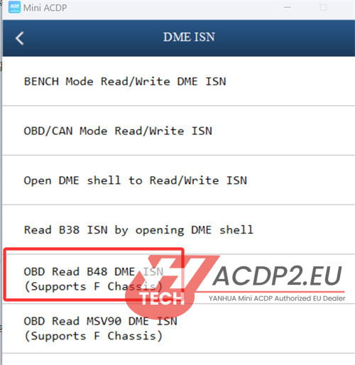 yanhua acdp connect b48 dme interface board failure 10
