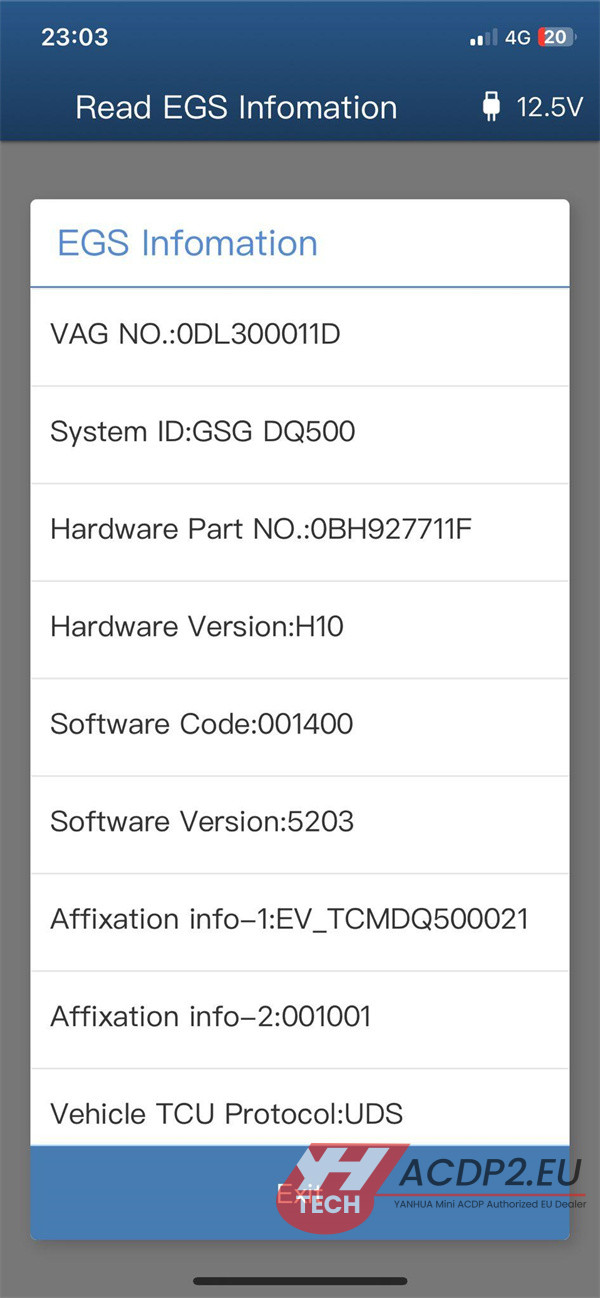 yanhua acdp2 cannot read audi dq500 0bh continental 4