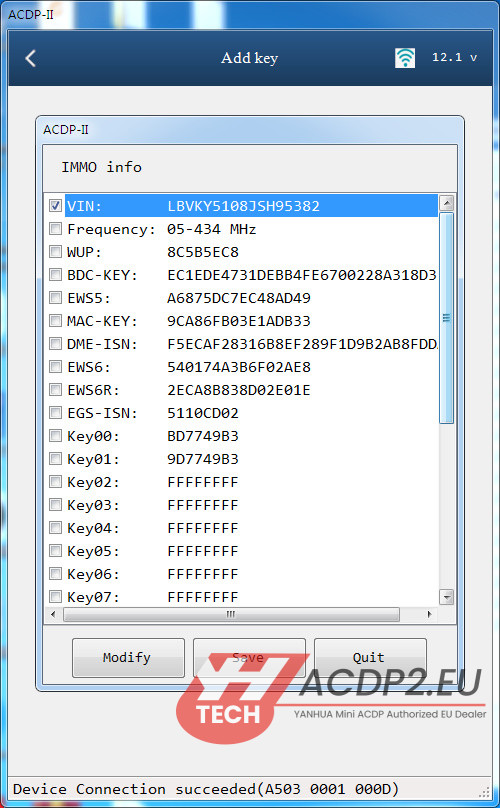 Yanhua ACDP2 Update BMW BDC2 Modify IMMO Info 3