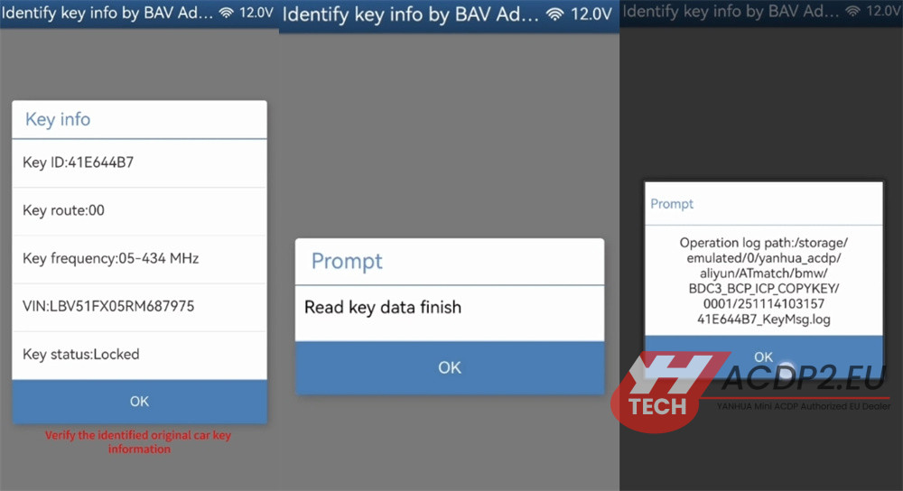yanhua acdp2 add bmw bcp icp key 5