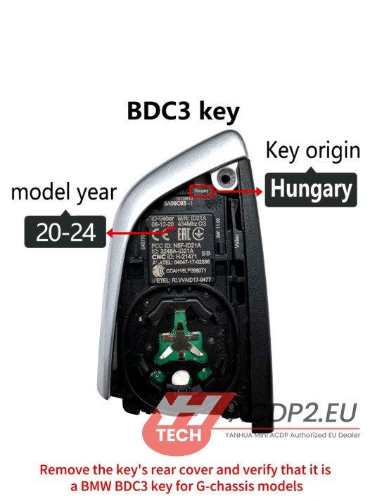 yanhua acdp2 add bmw bdc3 smart key 3