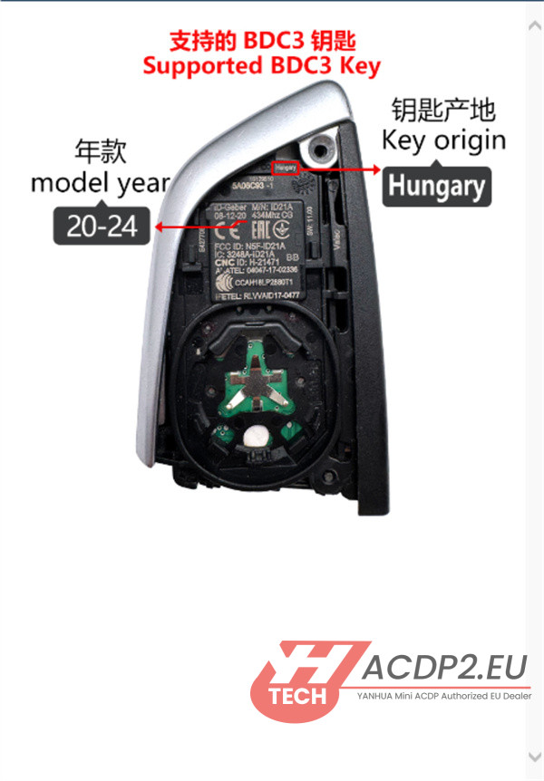 yanhua bmw bdc3 key interface board installation 3