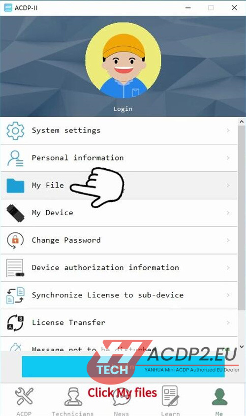 locate yanhua acdp folder on computer 6