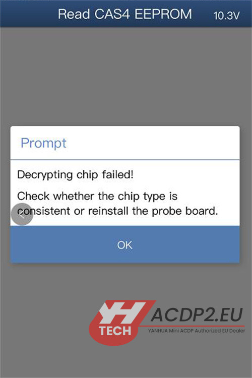 yanhua acdp2 bmw cas4 decrypting chip failed 2