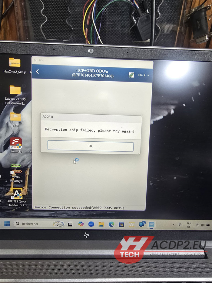 yanhua acdp2 decryption chip failed 4