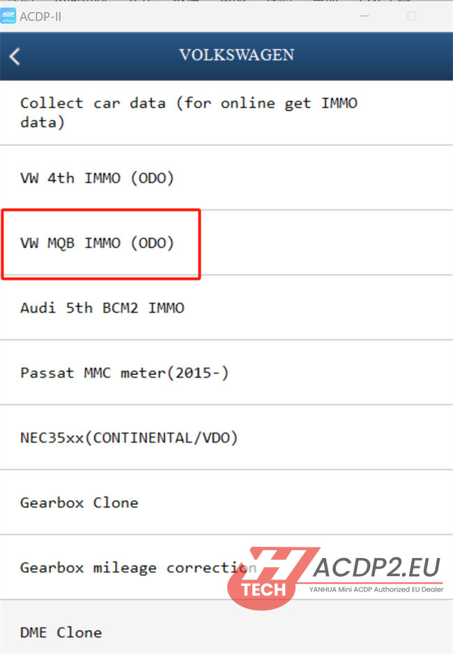 mini acdp2 vw mk8 golf 5d correct mileage 1