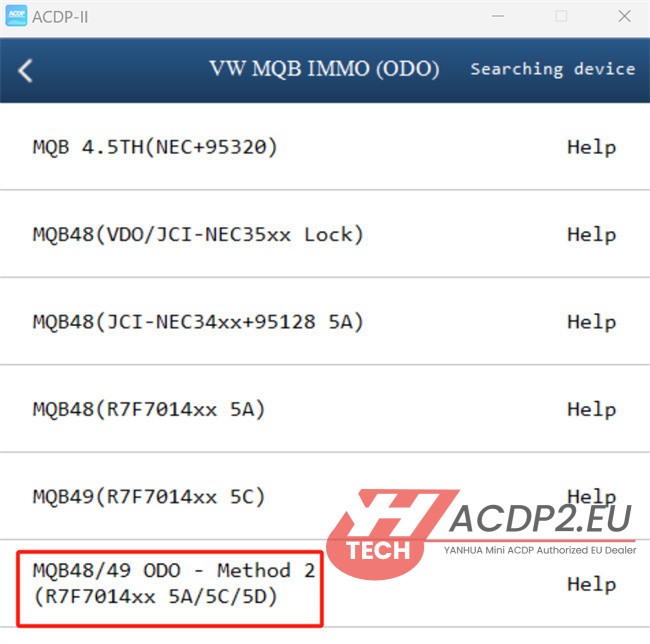 mini acdp2 vw mk8 golf 5d correct mileage 2