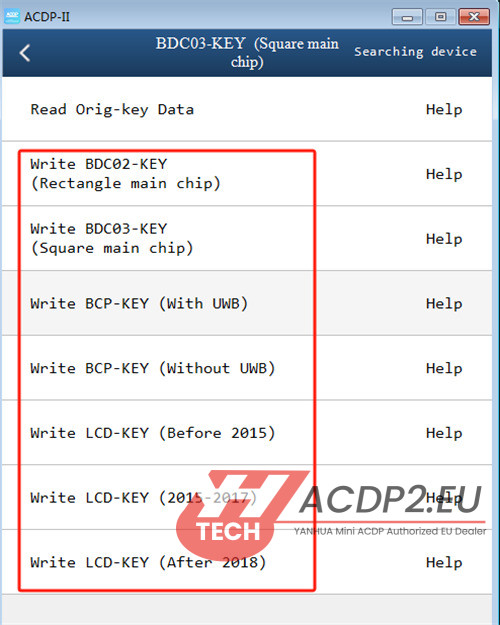 yanhua acdp2 update bmw bdc3 key to u shape 3