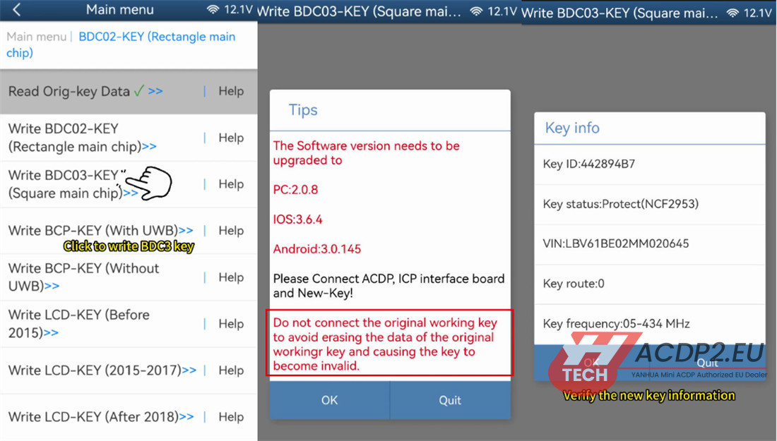 yanhua acdp2 copy bmw bdc2 encrypted key 11