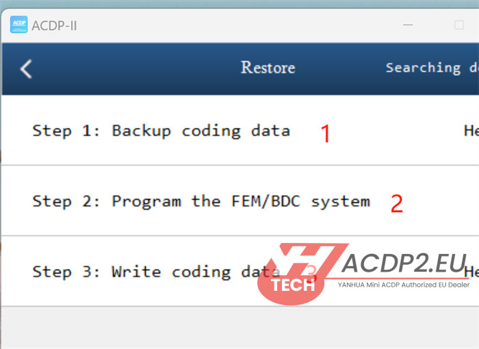 yanhua acdp2 fem all keys lost failure 3