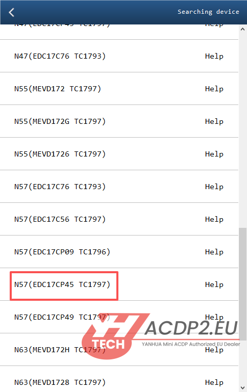 yanhua acdp2 repair bmw edc17cp45 ecu 1