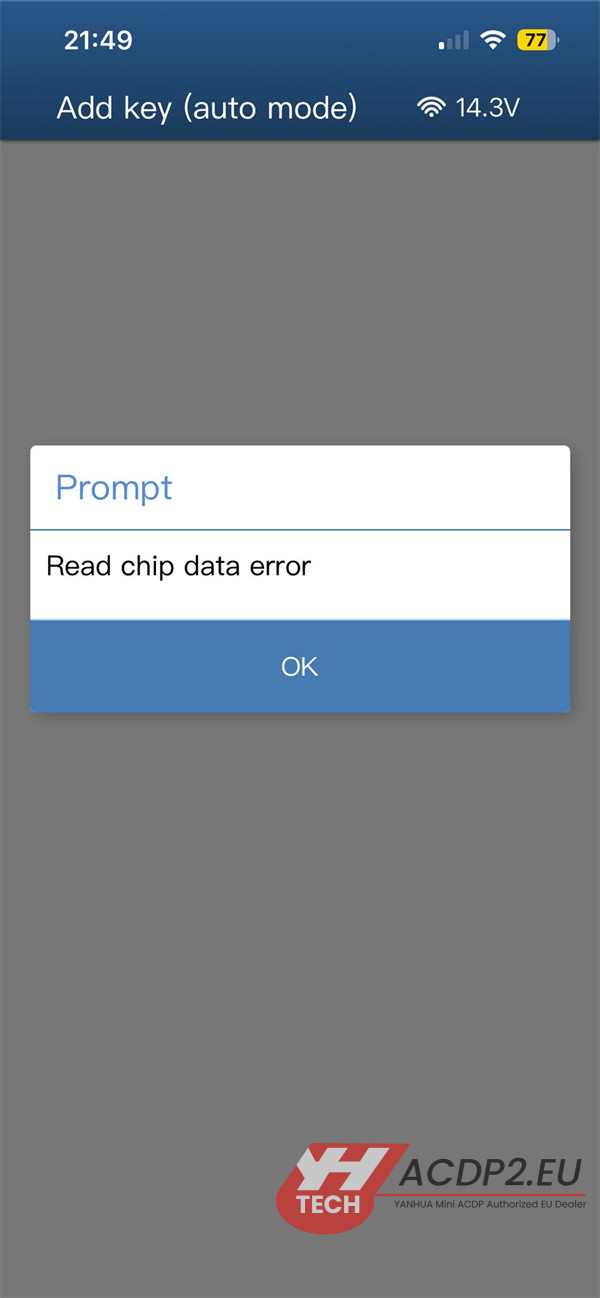 yanhua acdp2 read porsche cayenne data error 1